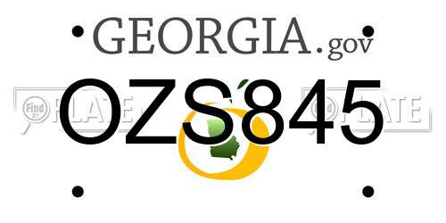 OZS845 Georgia License Plate