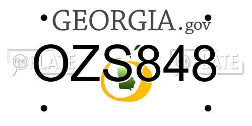 OZS848 Georgia License Plate