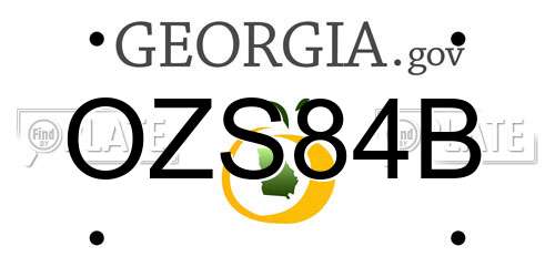 OZS84B Georgia License Plate