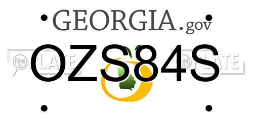 OZS84S Georgia License Plate