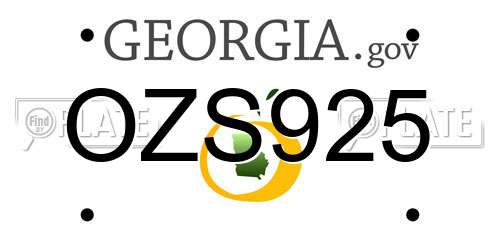OZS925 Georgia License Plate