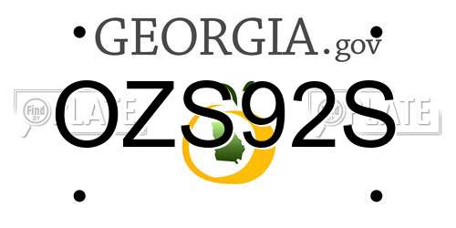 OZS92S Georgia License Plate