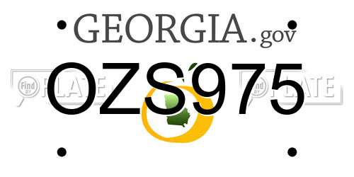 OZS975 Georgia License Plate