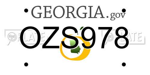 OZS978 Georgia License Plate