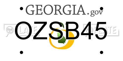OZSB45 Georgia License Plate