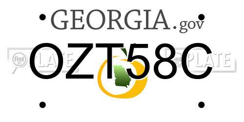 OZT58C Georgia License Plate