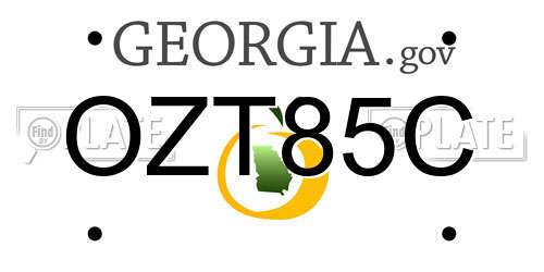 OZT85C Georgia License Plate