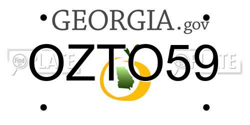 OZTO59 Georgia License Plate