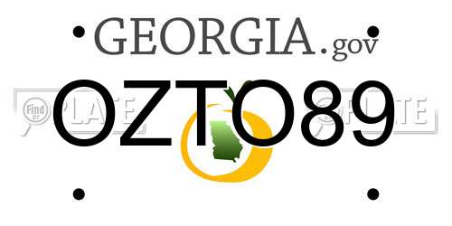 OZTO89 Georgia License Plate