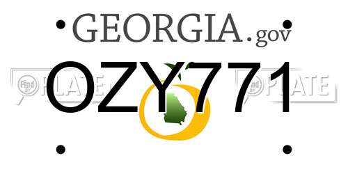 OZY771 Georgia License Plate