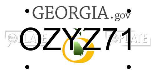 OZYZ71 Georgia License Plate