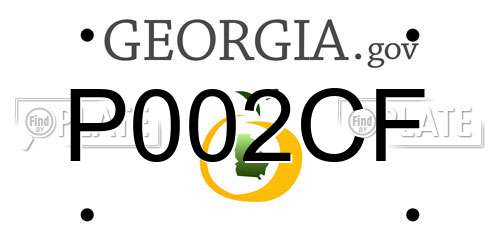 P002CF Georgia License Plate