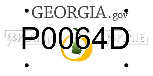 P0064D Georgia License Plate