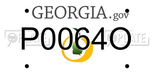P0064O Georgia License Plate