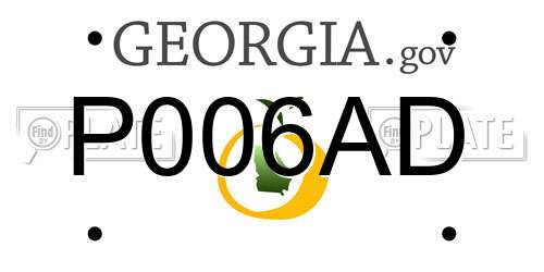 P006AD Georgia License Plate