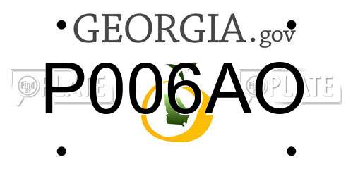 P006AO Georgia License Plate