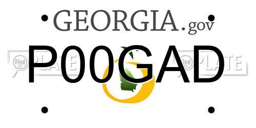 P00GAD Georgia License Plate