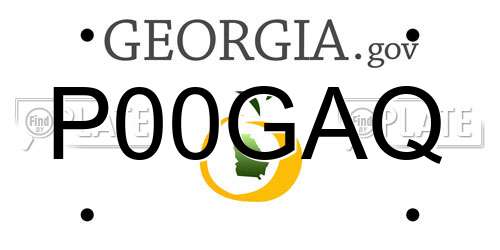 P00GAQ Georgia License Plate