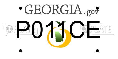 P011CE Georgia License Plate