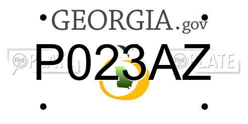 P023AZ Georgia License Plate