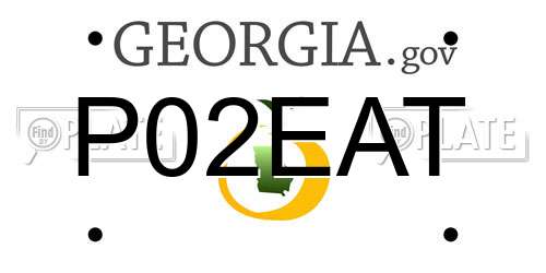 P02EAT Georgia License Plate