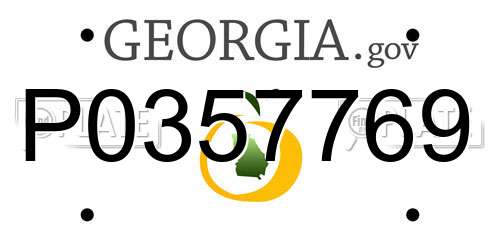 P0357769 Georgia License Plate