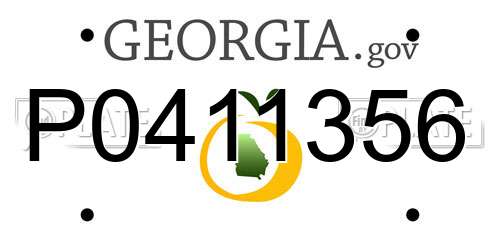 P0411356 Georgia License Plate