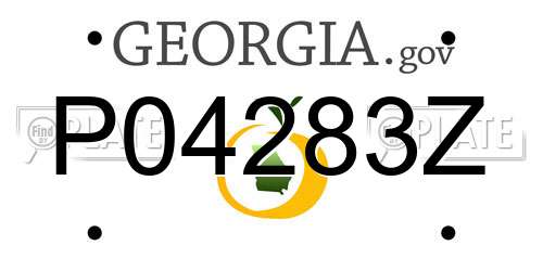 P04283Z Georgia License Plate