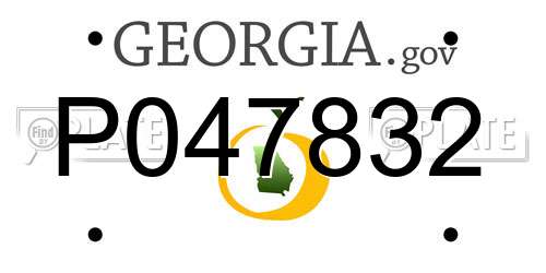 P047832 Georgia License Plate