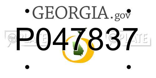 P047837 Georgia License Plate