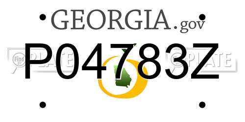 P04783Z Georgia License Plate
