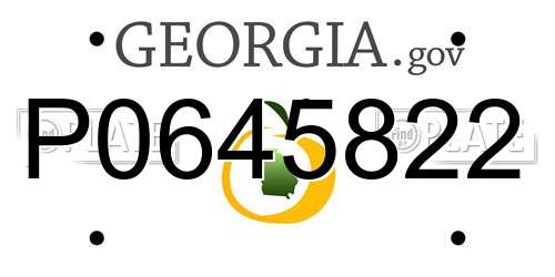 P0645822 Georgia License Plate