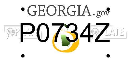 P0734Z Georgia License Plate