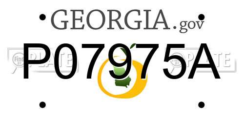 P07975A Georgia License Plate