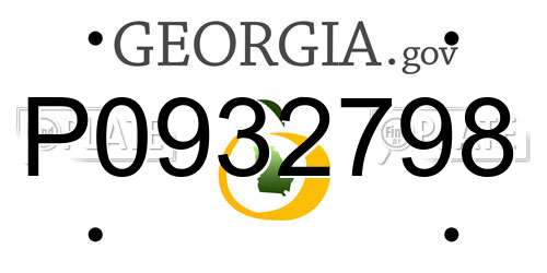 P0932798 Georgia License Plate