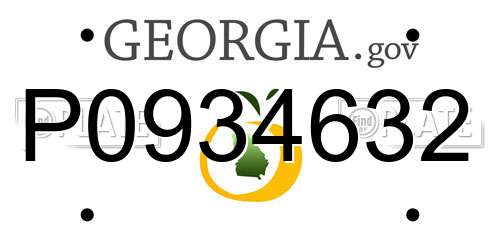 P0934632 Georgia License Plate
