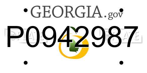 P0942987 Georgia License Plate