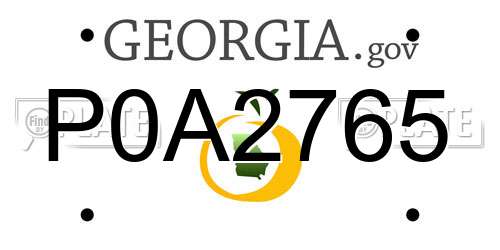 P0A2765 Georgia License Plate