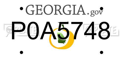 P0A5748 Georgia License Plate