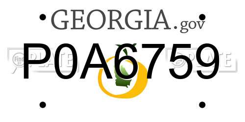 P0A6759 Georgia License Plate