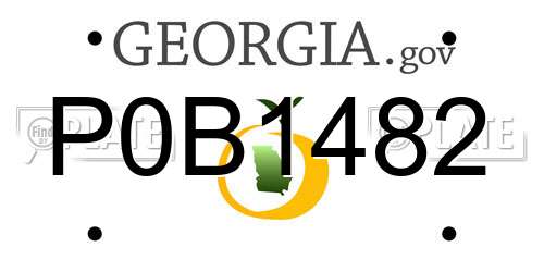P0B1482 Georgia License Plate