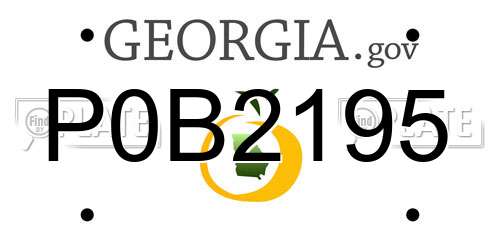 P0B2195 Georgia License Plate