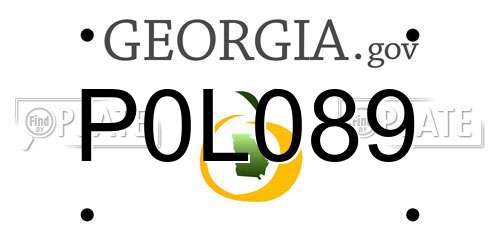 P0L089 Georgia License Plate