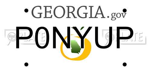 P0NYUP Georgia License Plate