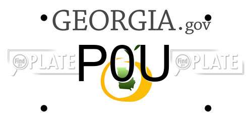 P0U Georgia License Plate