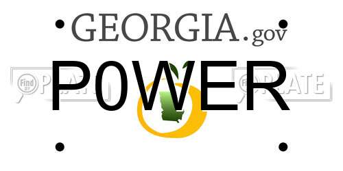 P0WER Georgia License Plate