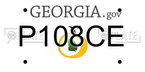 P108CE Georgia License Plate
