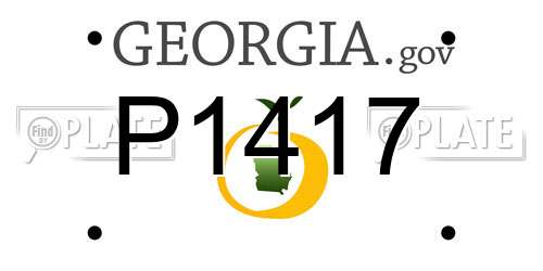 P1417 Georgia License Plate