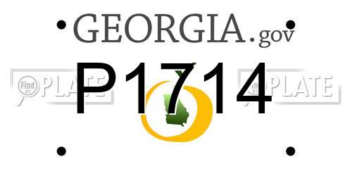 P1714 Georgia License Plate