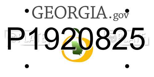 P1920825 Georgia License Plate